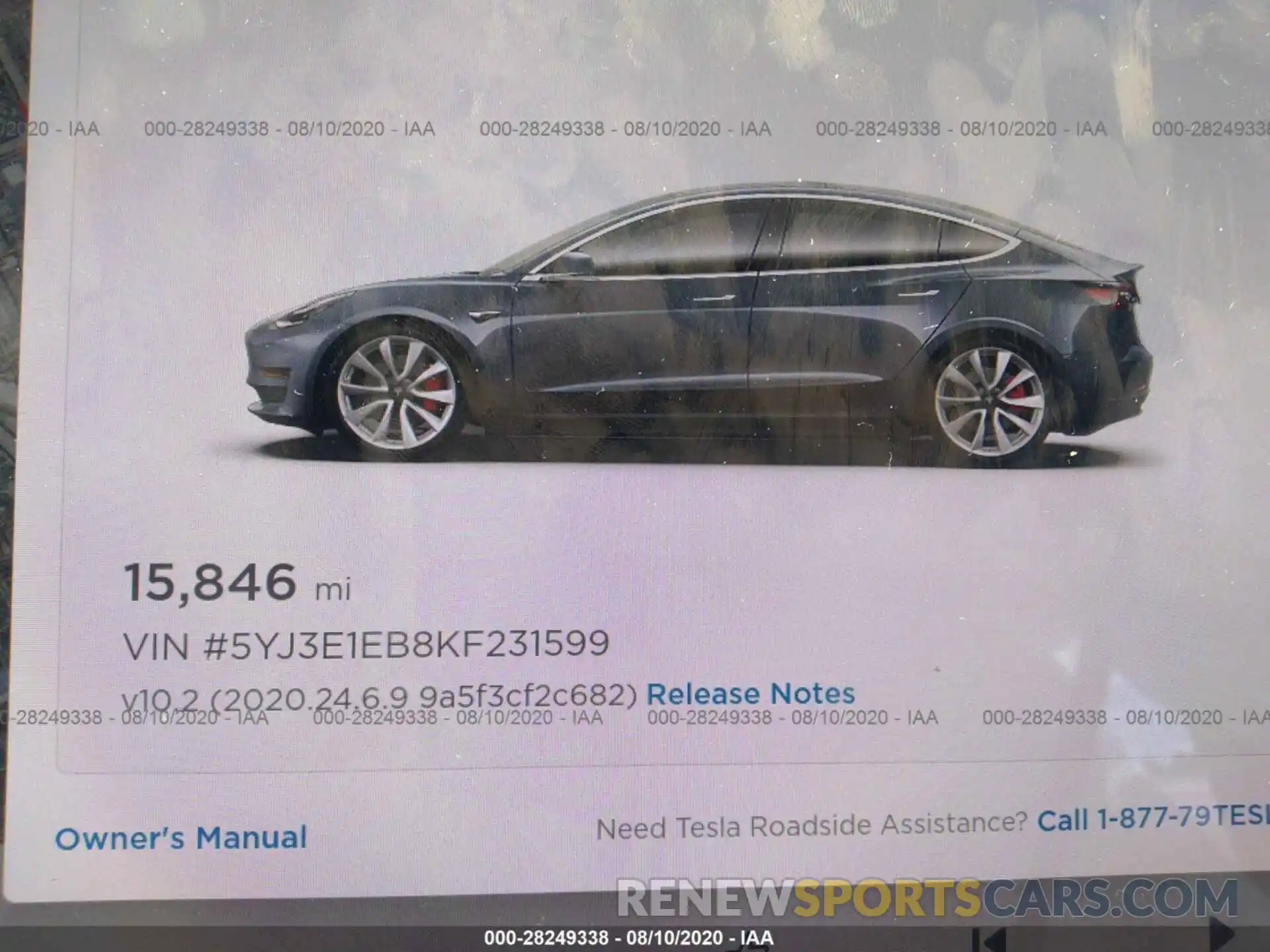 7 Photograph of a damaged car 5YJ3E1EB8KF231599 TESLA MODEL 3 2019