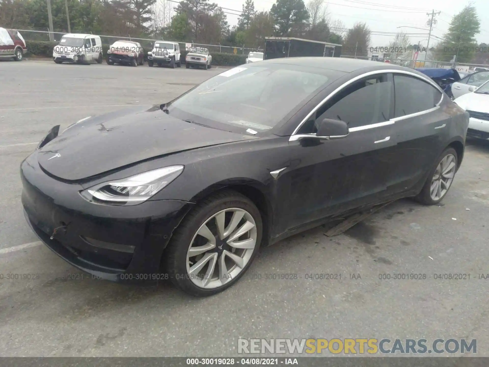 2 Photograph of a damaged car 5YJ3E1EB8KF364556 TESLA MODEL 3 2019