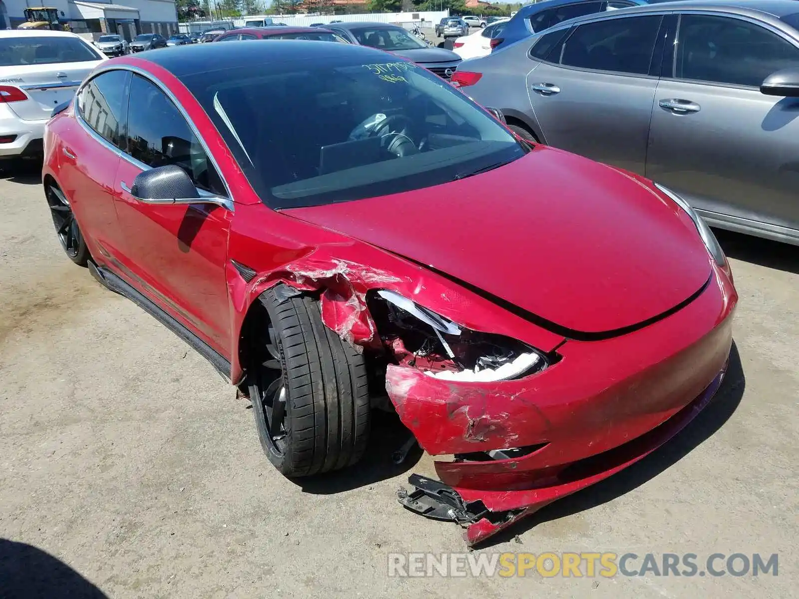 1 Photograph of a damaged car 5YJ3E1EB8KF367327 TESLA MODEL 3 2019