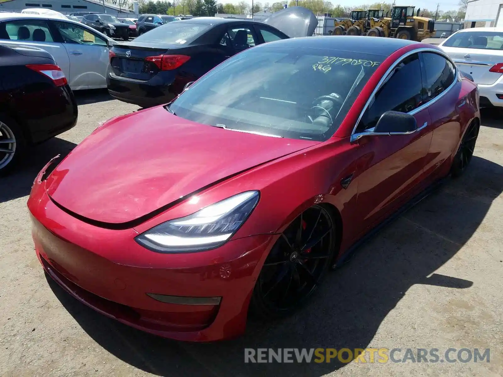 2 Photograph of a damaged car 5YJ3E1EB8KF367327 TESLA MODEL 3 2019