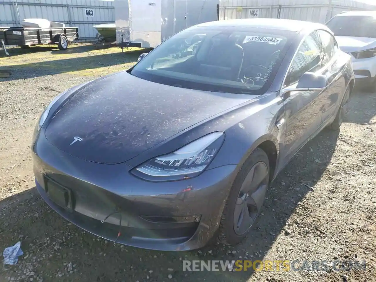 2 Photograph of a damaged car 5YJ3E1EB8KF385939 TESLA MODEL 3 2019