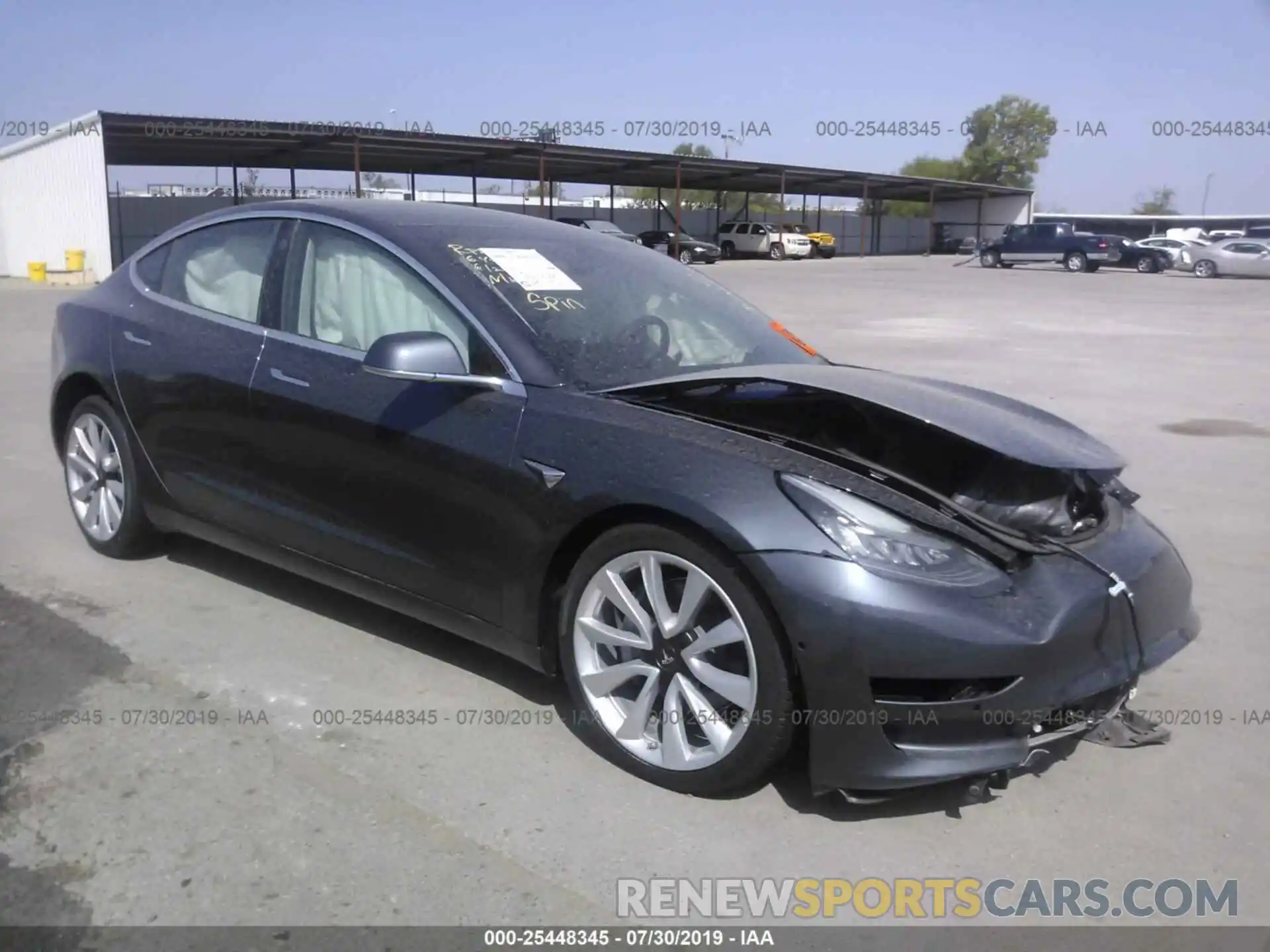 1 Photograph of a damaged car 5YJ3E1EB8KF389294 TESLA MODEL 3 2019