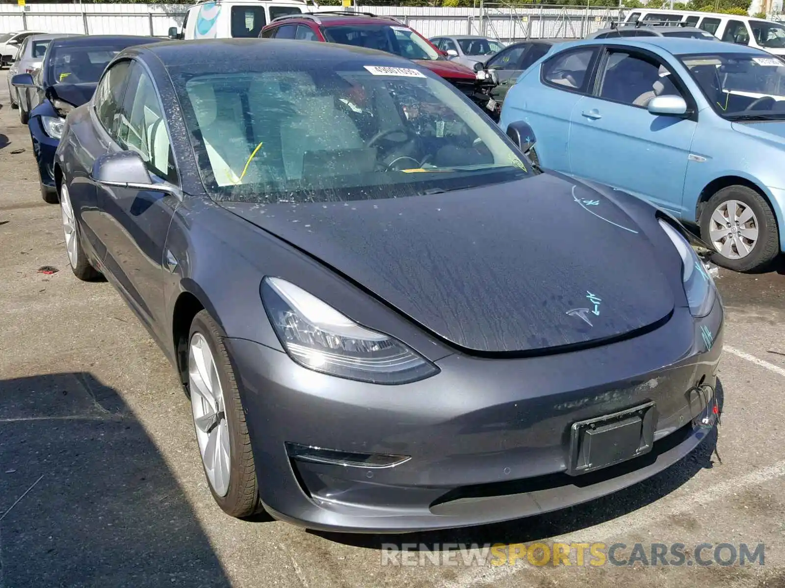 1 Photograph of a damaged car 5YJ3E1EB8KF391613 TESLA MODEL 3 2019