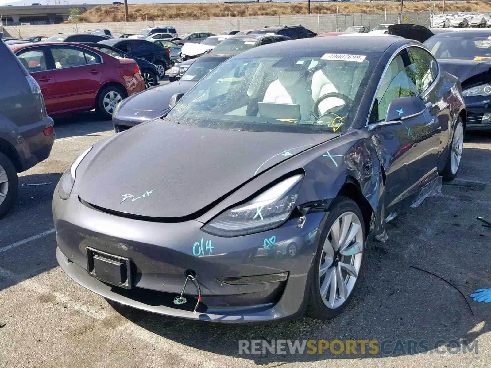 2 Photograph of a damaged car 5YJ3E1EB8KF391613 TESLA MODEL 3 2019