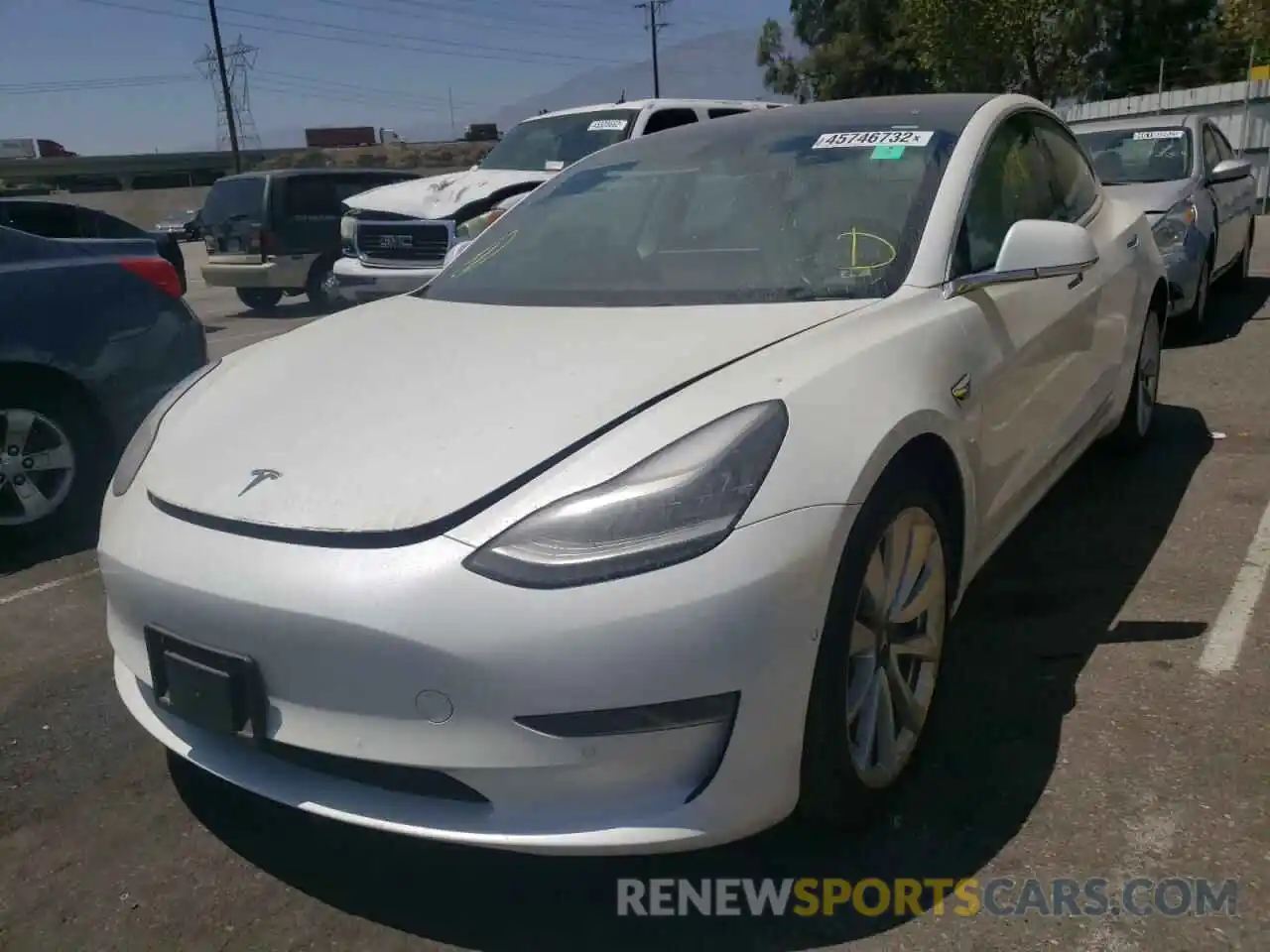 2 Photograph of a damaged car 5YJ3E1EB8KF392227 TESLA MODEL 3 2019