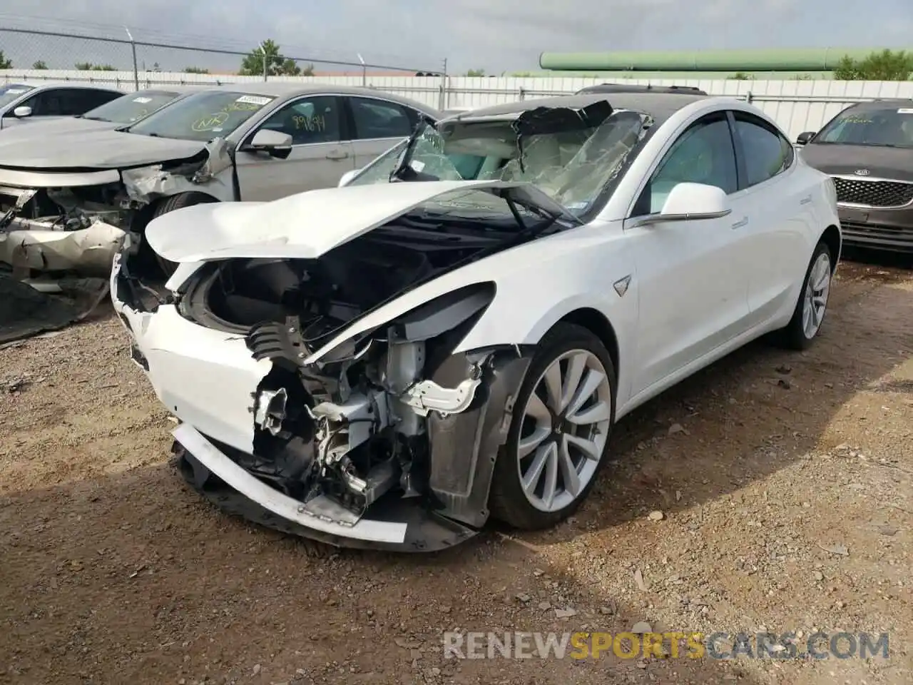 2 Photograph of a damaged car 5YJ3E1EB8KF392535 TESLA MODEL 3 2019