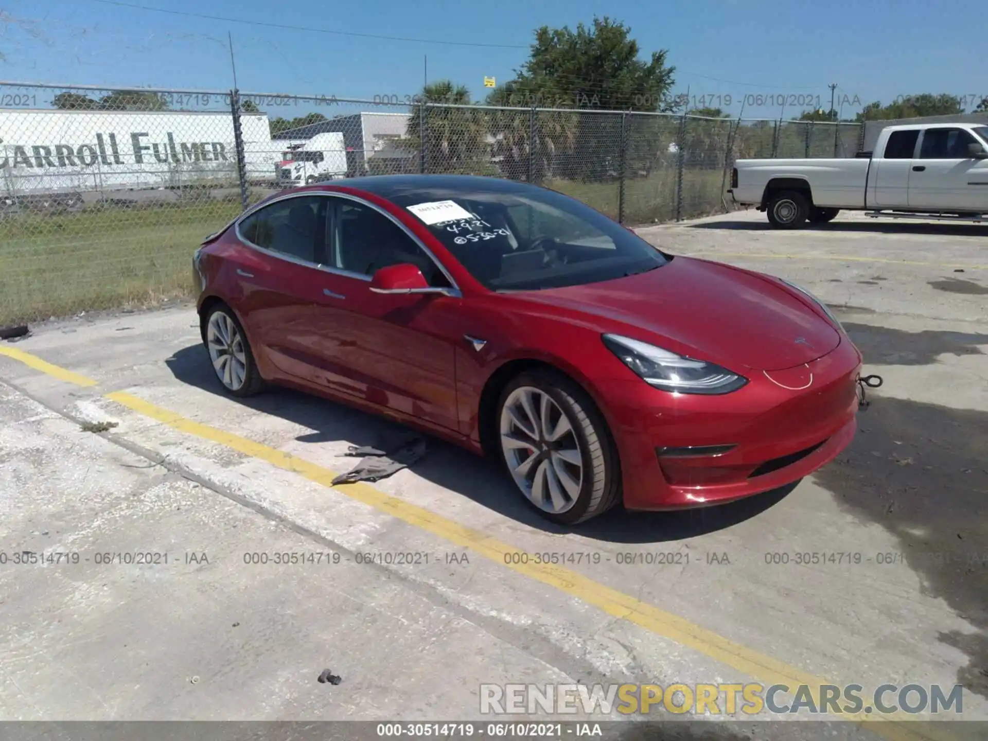 1 Photograph of a damaged car 5YJ3E1EB8KF393037 TESLA MODEL 3 2019