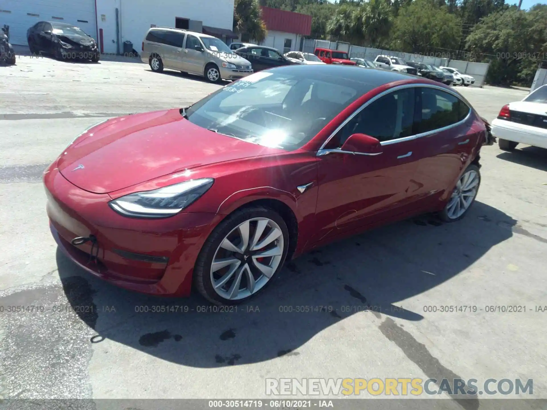 2 Photograph of a damaged car 5YJ3E1EB8KF393037 TESLA MODEL 3 2019