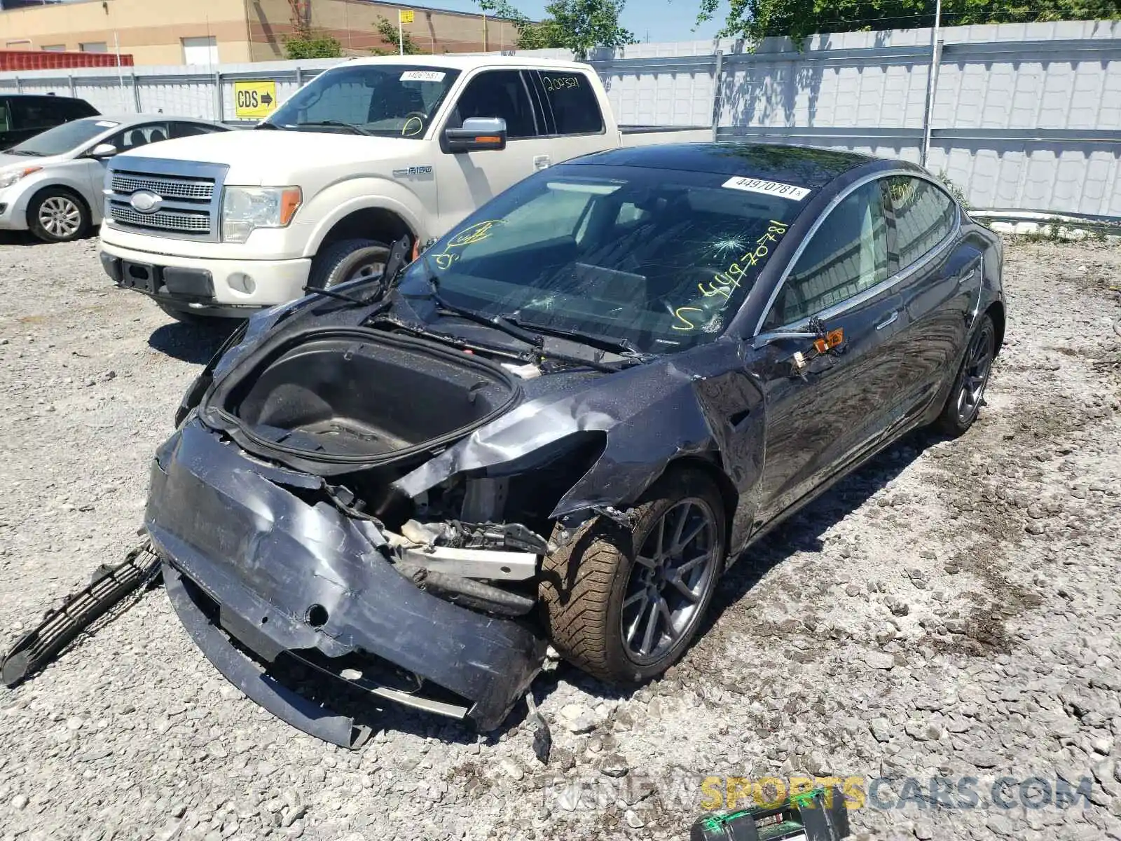 2 Photograph of a damaged car 5YJ3E1EB8KF393846 TESLA MODEL 3 2019