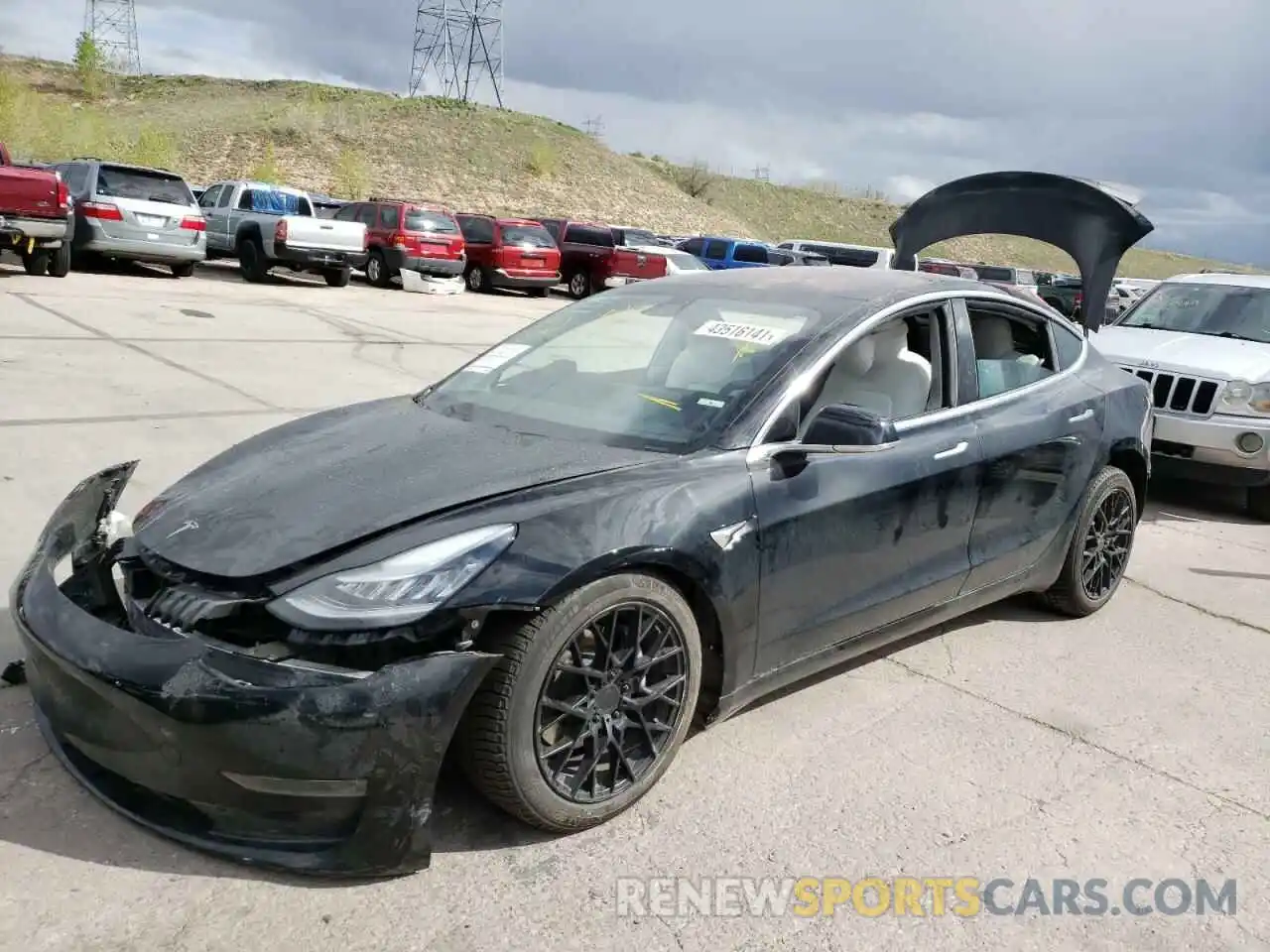 2 Photograph of a damaged car 5YJ3E1EB8KF406952 TESLA MODEL 3 2019