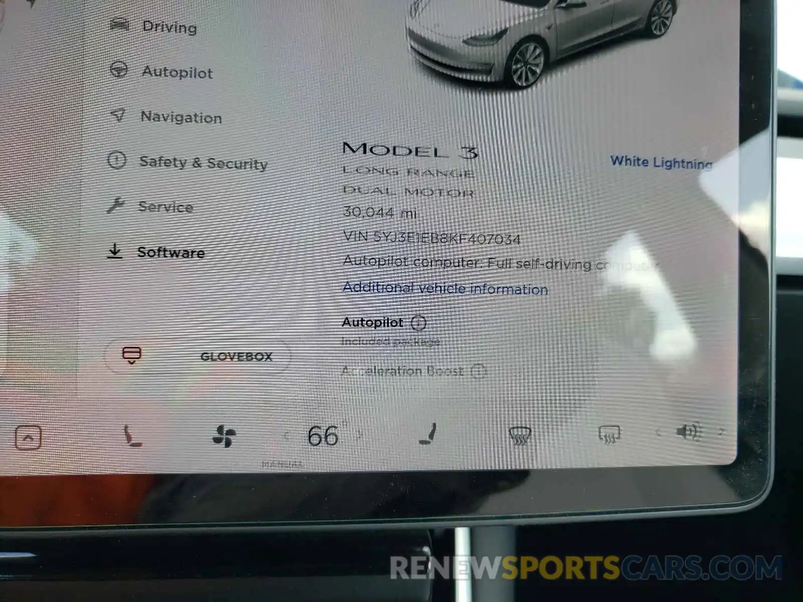 8 Фотография поврежденного автомобиля 5YJ3E1EB8KF407034 TESLA MODEL 3 2019