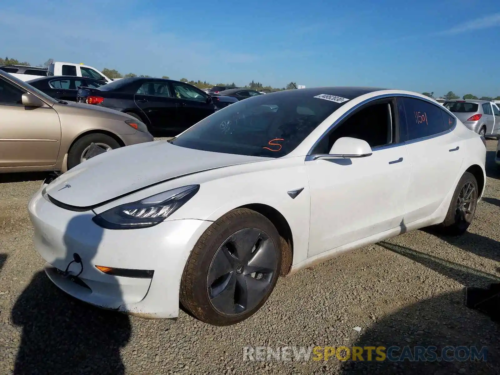 2 Photograph of a damaged car 5YJ3E1EB8KF433441 TESLA MODEL 3 2019