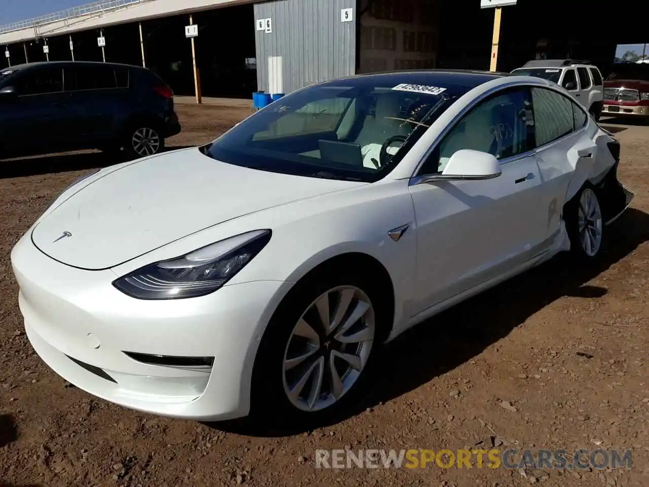 2 Photograph of a damaged car 5YJ3E1EB8KF437845 TESLA MODEL 3 2019