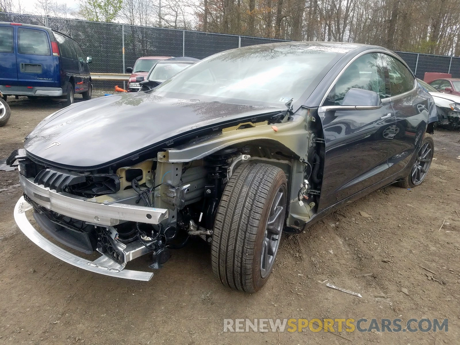 2 Photograph of a damaged car 5YJ3E1EB8KF441989 TESLA MODEL 3 2019