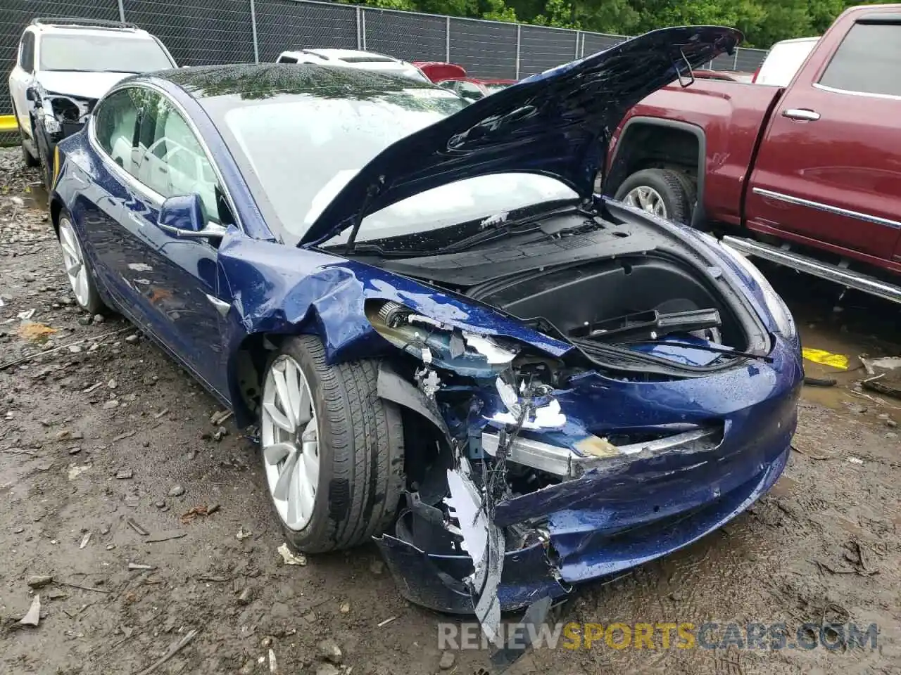 1 Photograph of a damaged car 5YJ3E1EB8KF453950 TESLA MODEL 3 2019