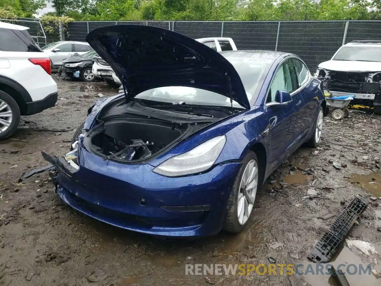 2 Photograph of a damaged car 5YJ3E1EB8KF453950 TESLA MODEL 3 2019