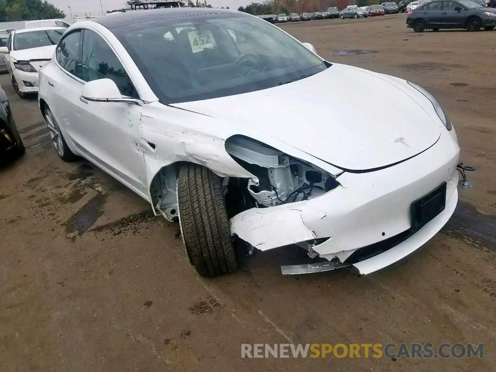 1 Photograph of a damaged car 5YJ3E1EB8KF454175 TESLA MODEL 3 2019