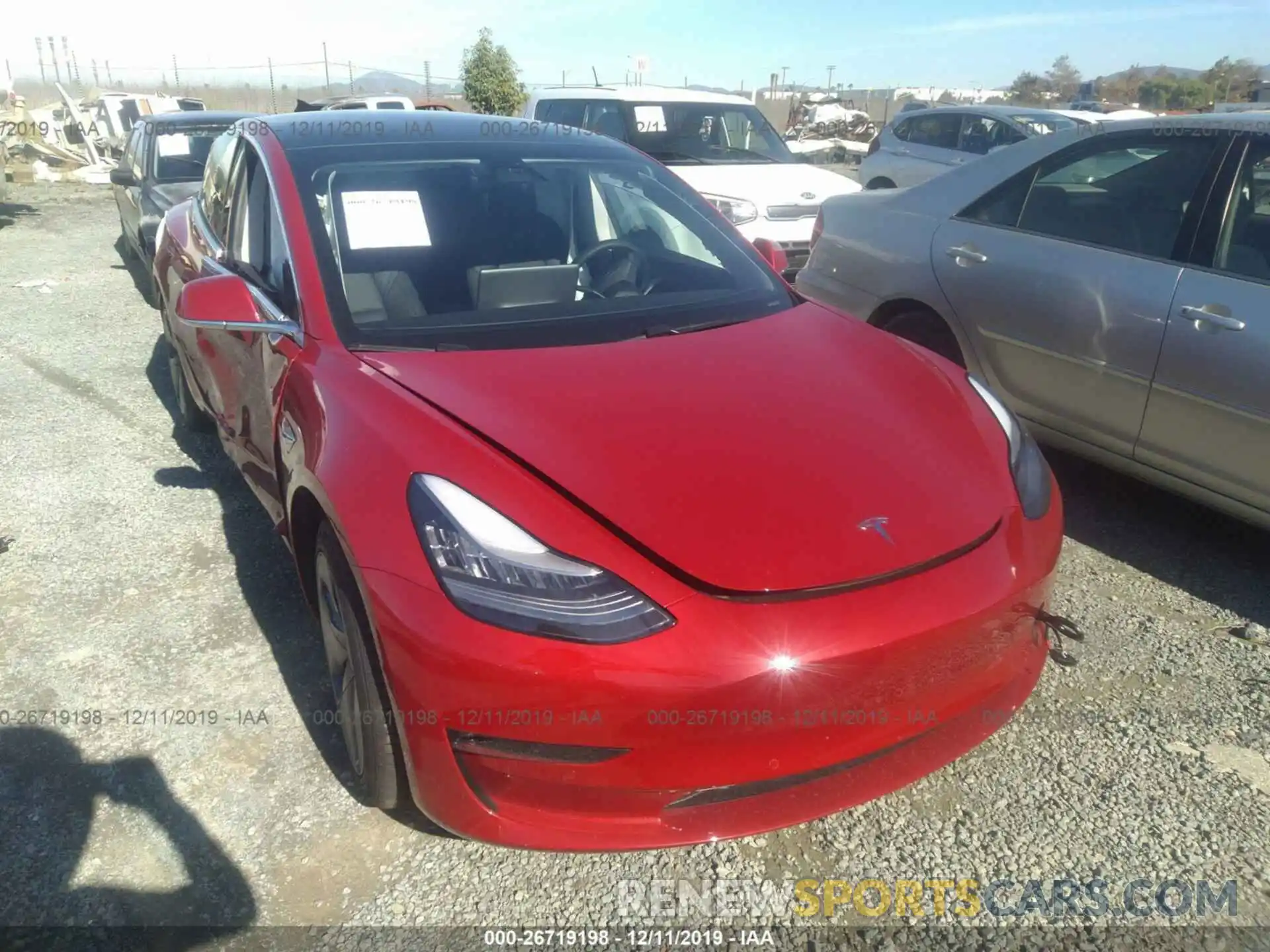 1 Photograph of a damaged car 5YJ3E1EB8KF492828 TESLA MODEL 3 2019