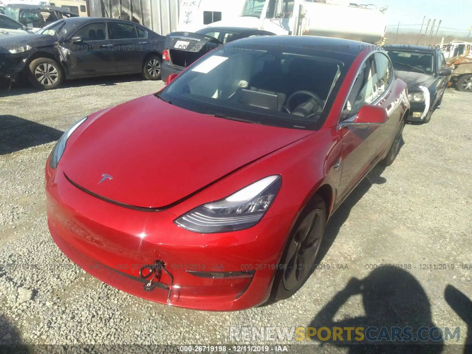 2 Photograph of a damaged car 5YJ3E1EB8KF492828 TESLA MODEL 3 2019