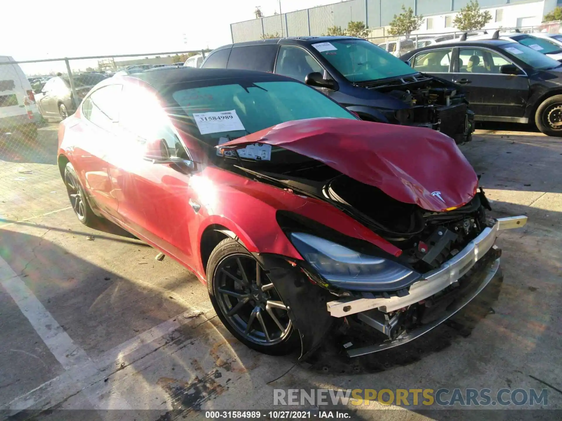 1 Photograph of a damaged car 5YJ3E1EB8KF492845 TESLA MODEL 3 2019