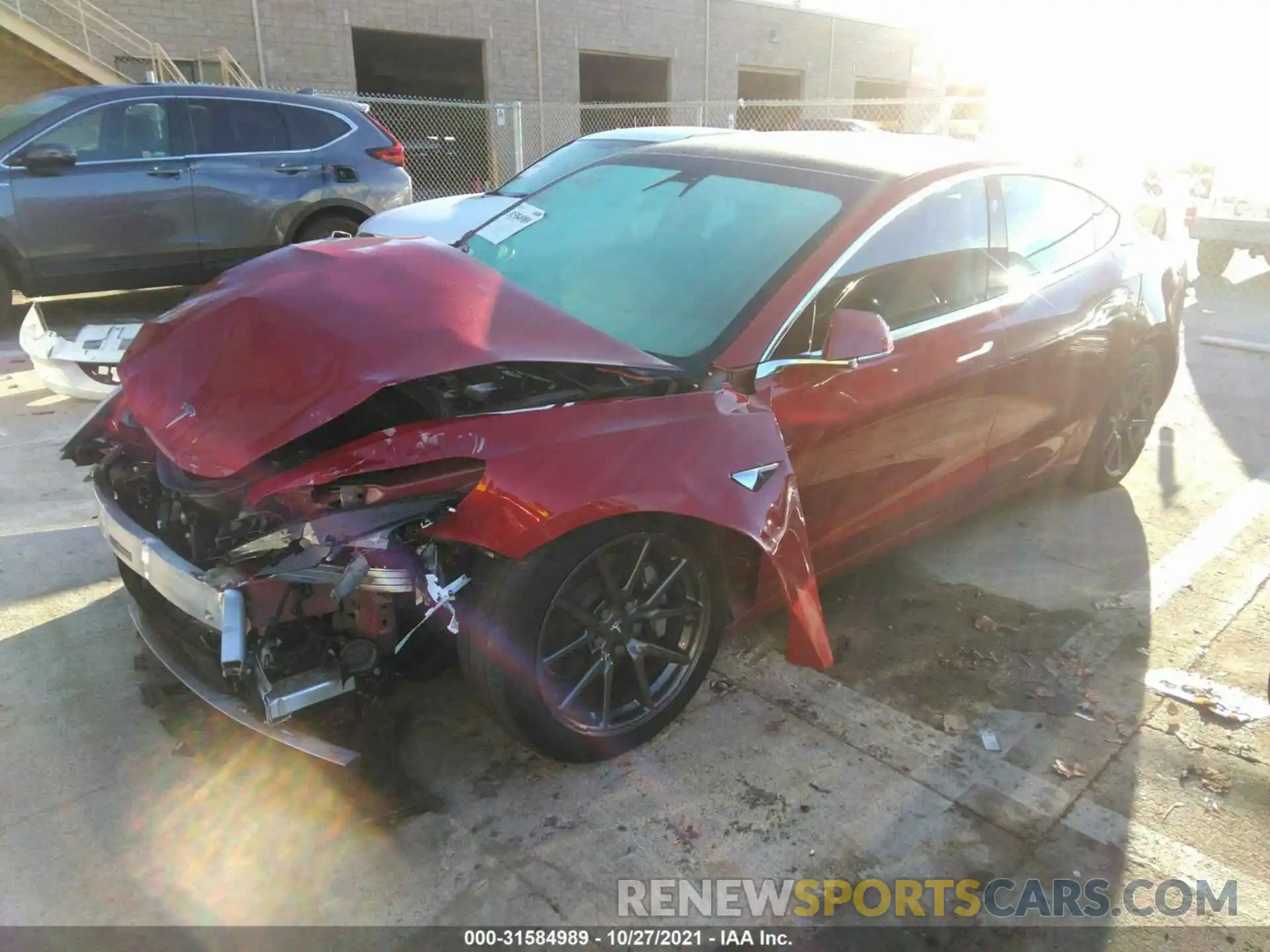 2 Photograph of a damaged car 5YJ3E1EB8KF492845 TESLA MODEL 3 2019