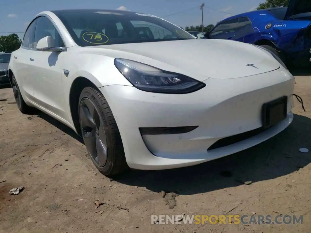 1 Photograph of a damaged car 5YJ3E1EB8KF493493 TESLA MODEL 3 2019