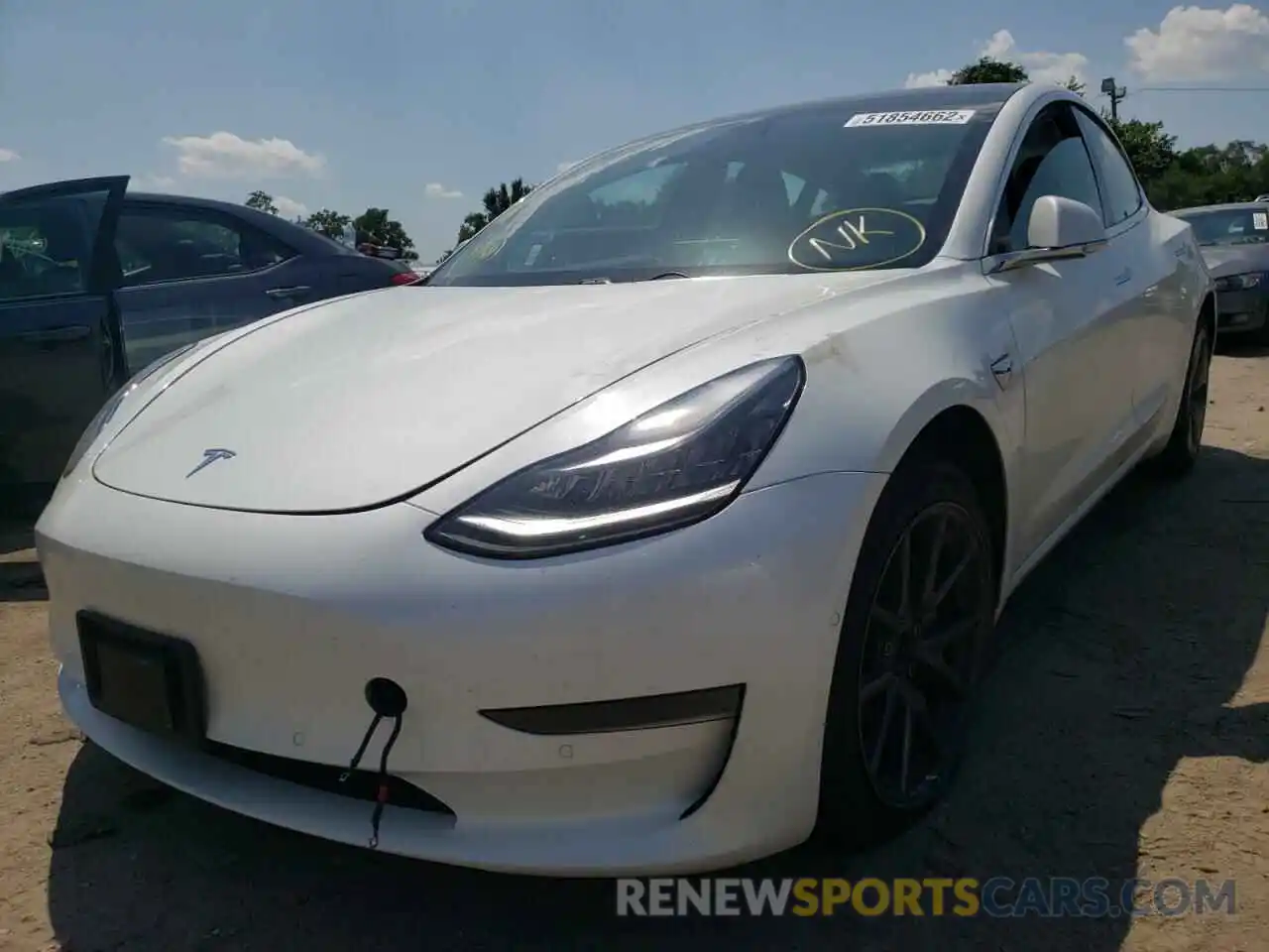 2 Photograph of a damaged car 5YJ3E1EB8KF493493 TESLA MODEL 3 2019