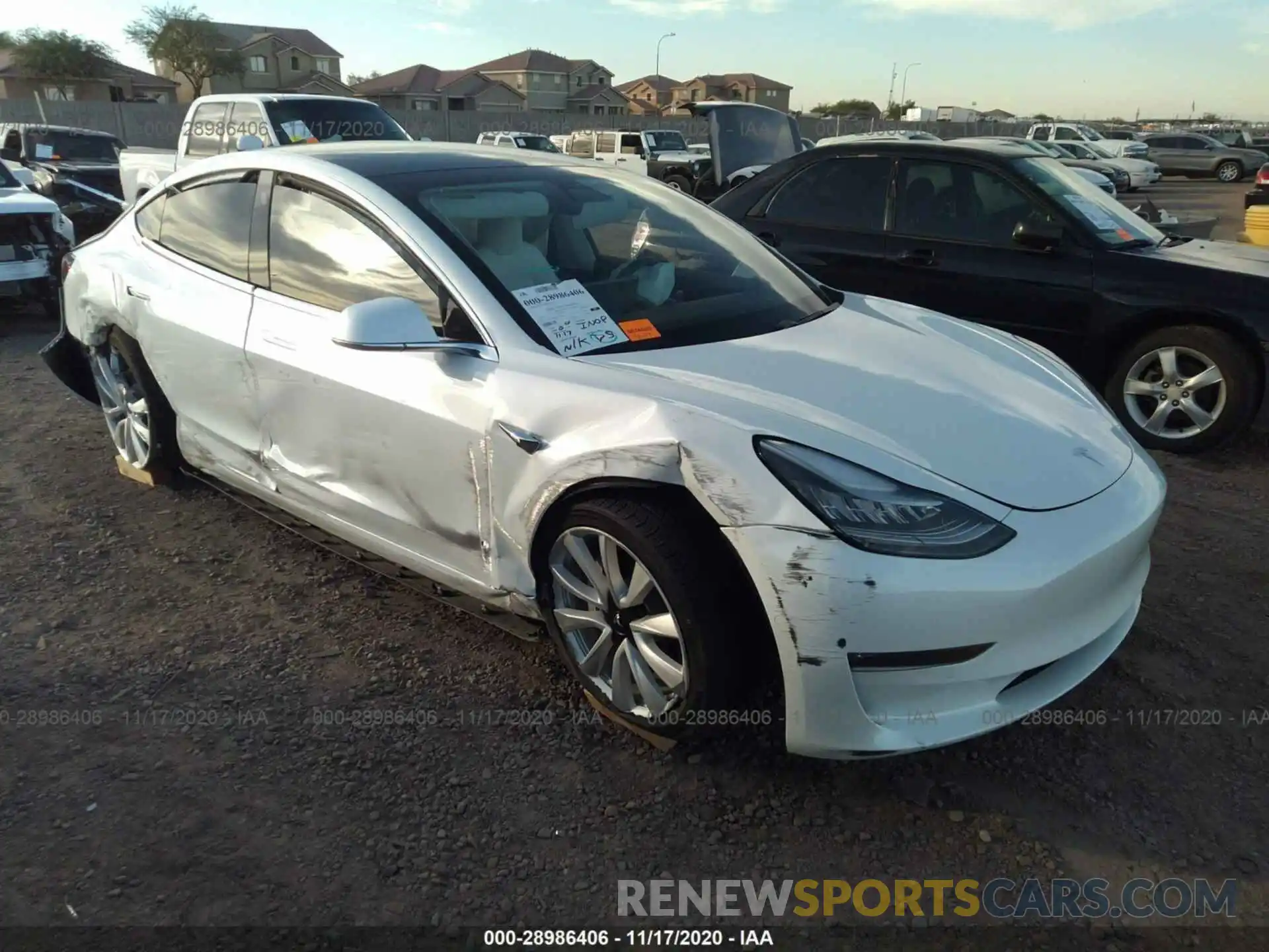 1 Photograph of a damaged car 5YJ3E1EB8KF513662 TESLA MODEL 3 2019