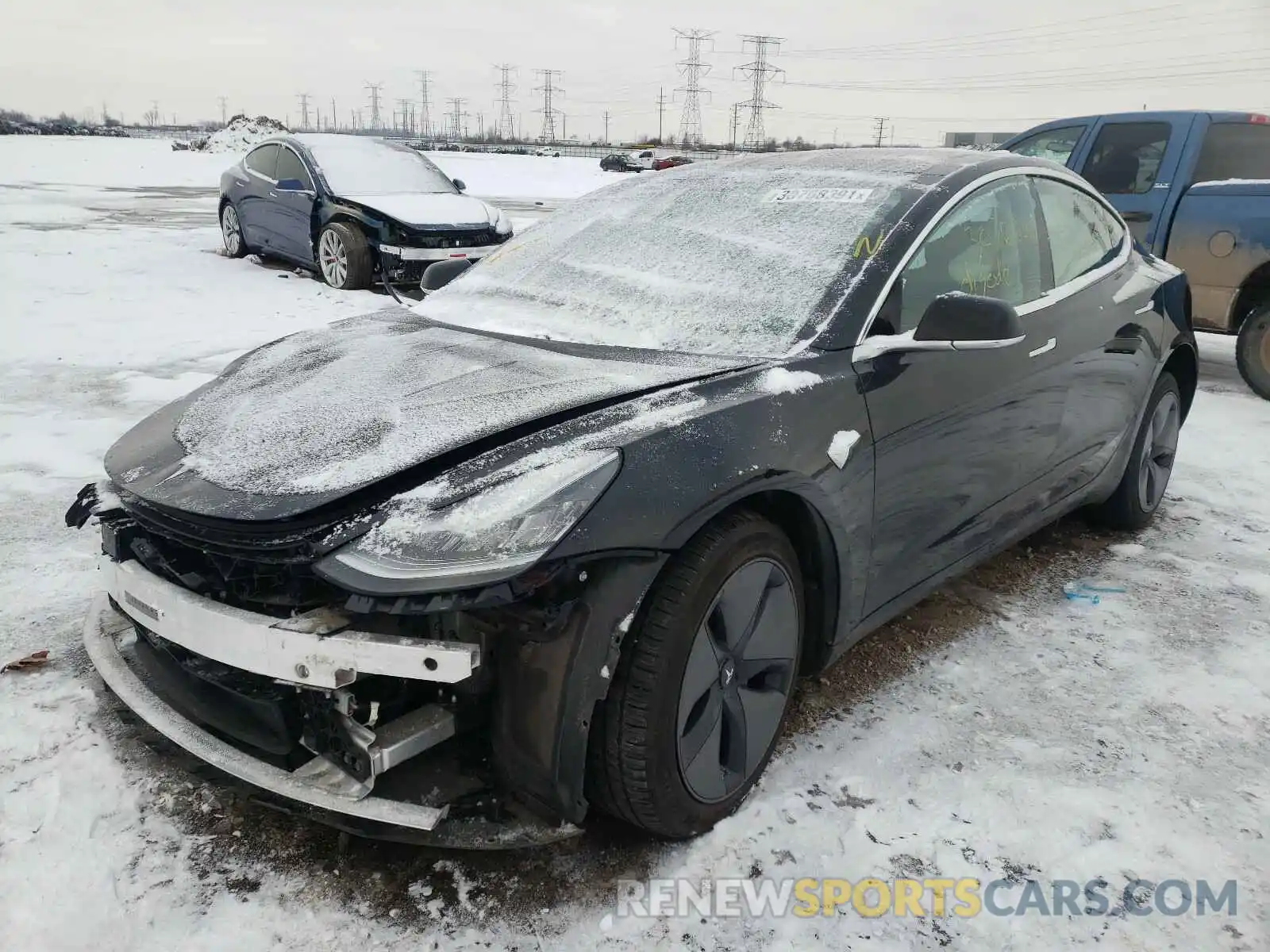 2 Photograph of a damaged car 5YJ3E1EB8KK193548 TESLA MODEL 3 2019