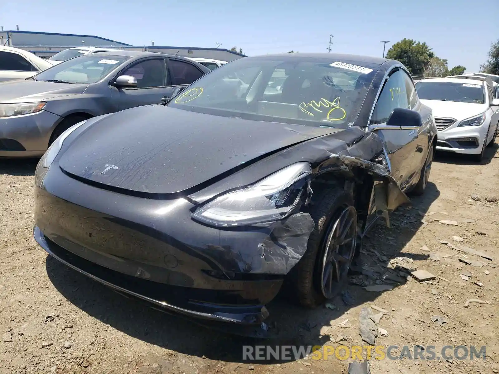 2 Photograph of a damaged car 5YJ3E1EB9KF191209 TESLA MODEL 3 2019