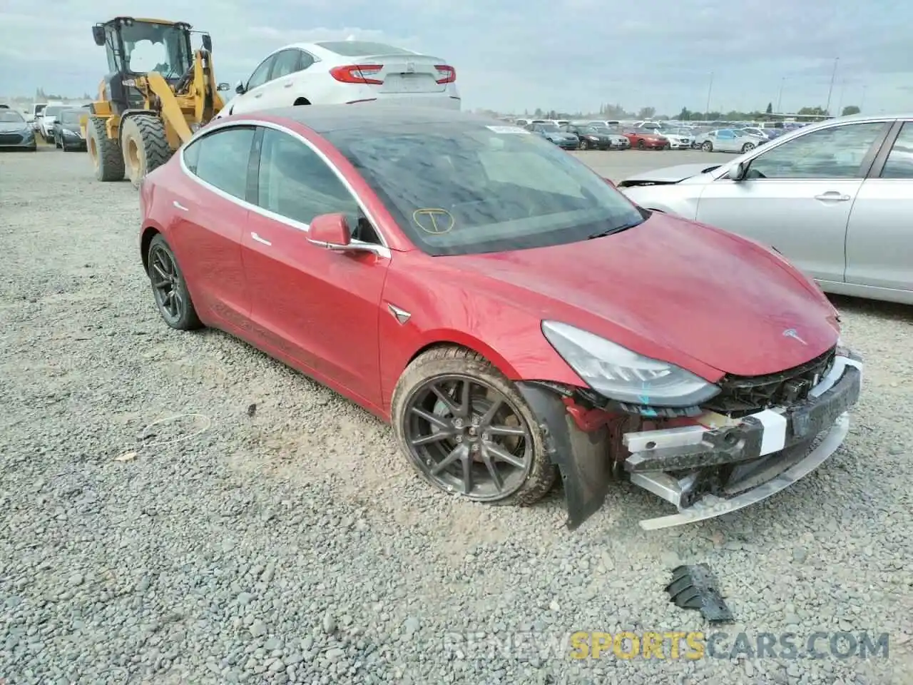 1 Photograph of a damaged car 5YJ3E1EB9KF193896 TESLA MODEL 3 2019