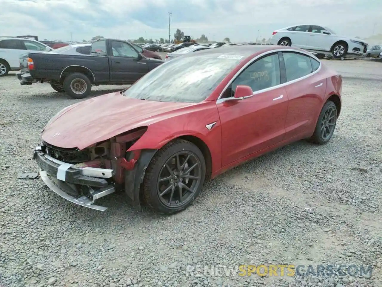 2 Photograph of a damaged car 5YJ3E1EB9KF193896 TESLA MODEL 3 2019