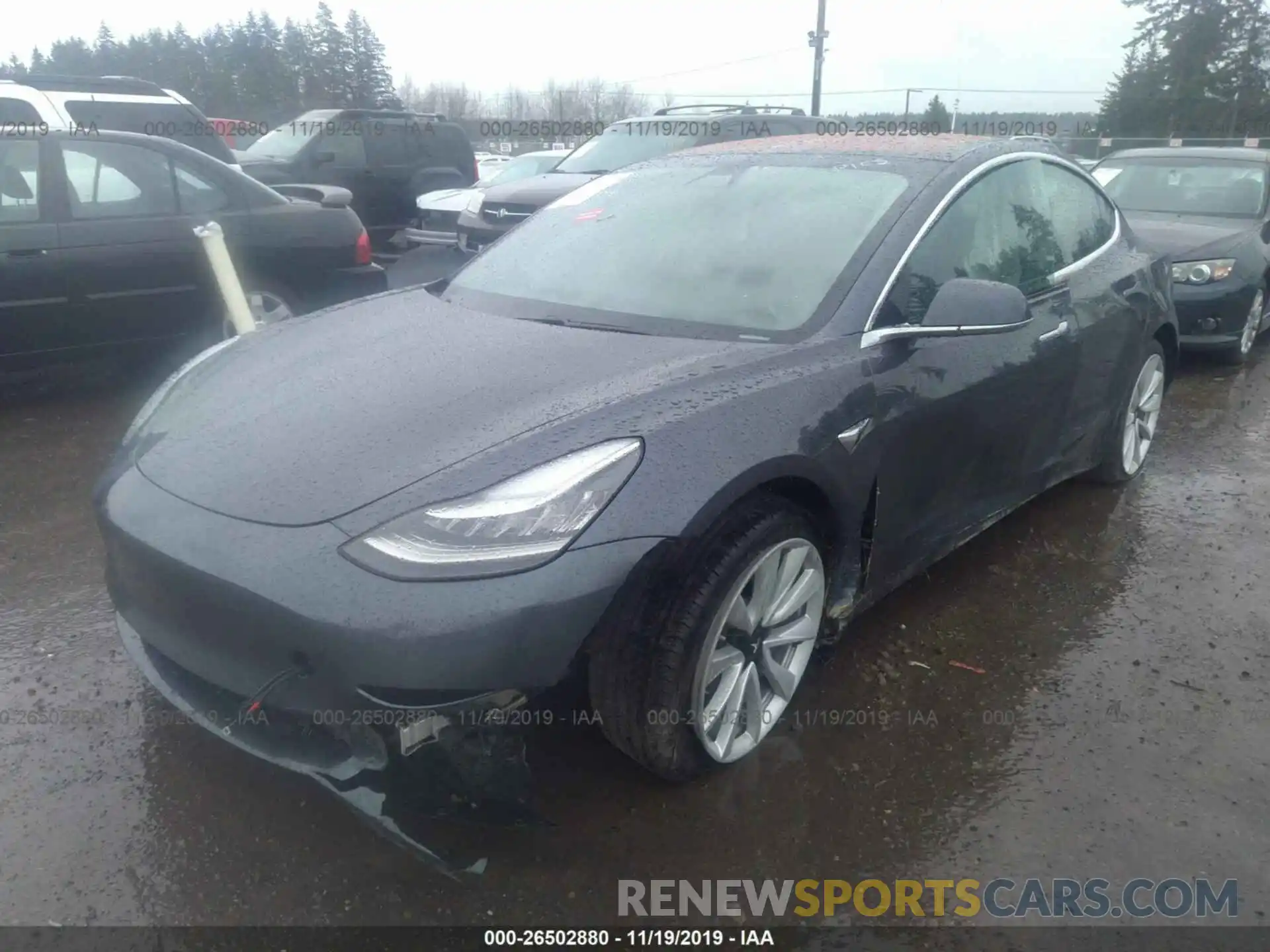 2 Photograph of a damaged car 5YJ3E1EB9KF194594 TESLA MODEL 3 2019