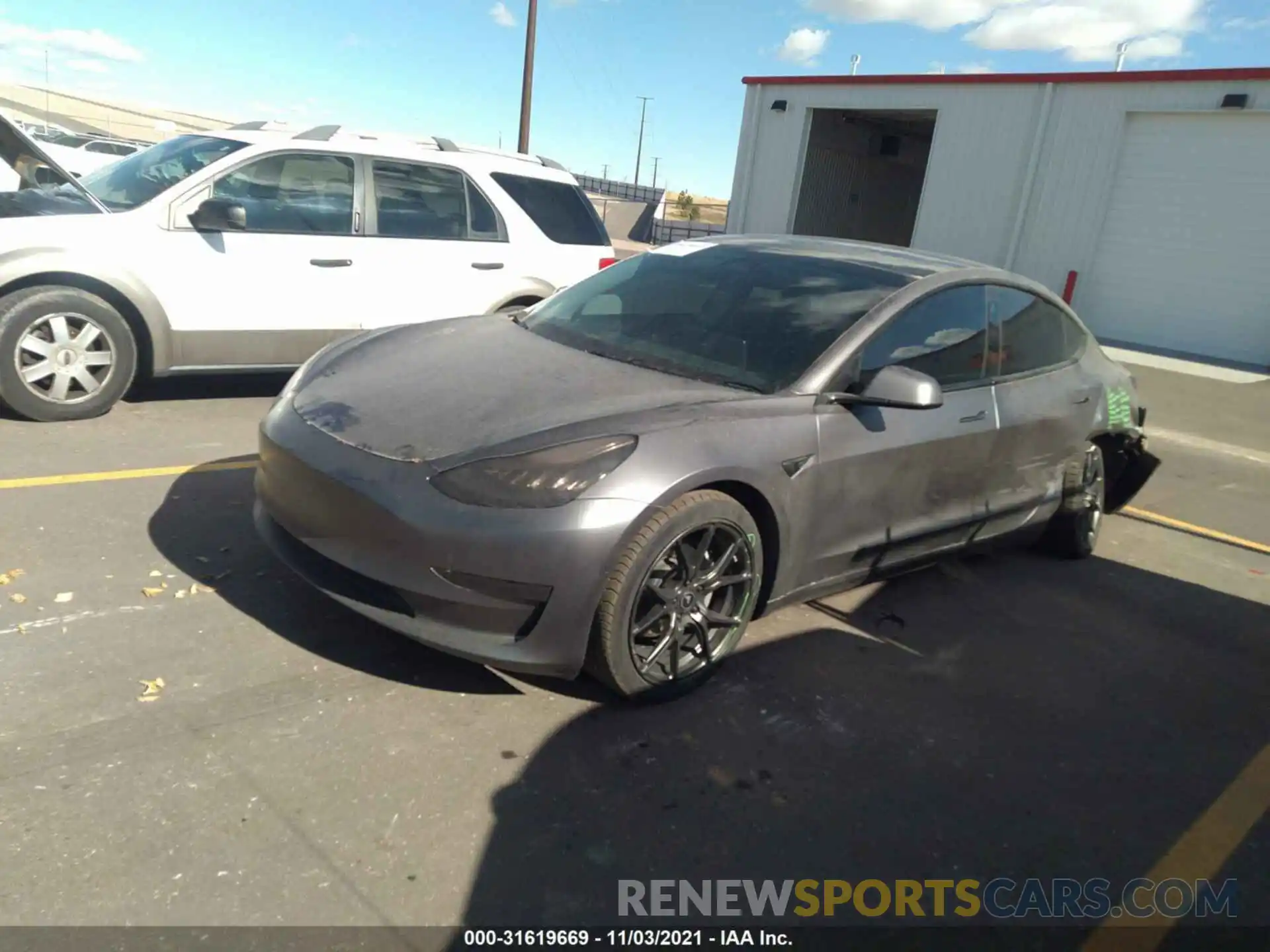 2 Photograph of a damaged car 5YJ3E1EB9KF205934 TESLA MODEL 3 2019