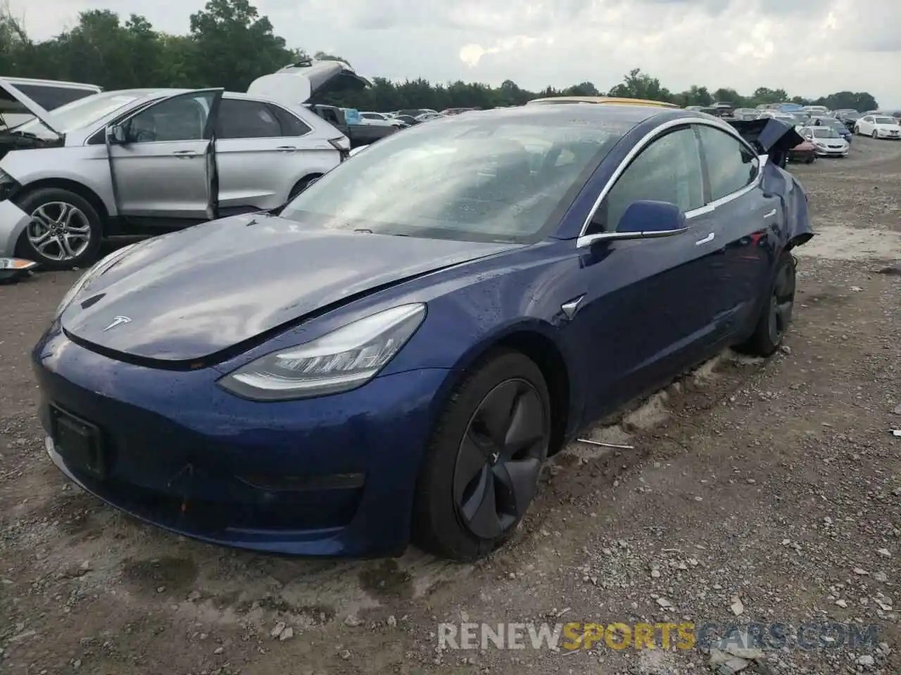 2 Photograph of a damaged car 5YJ3E1EB9KF211104 TESLA MODEL 3 2019