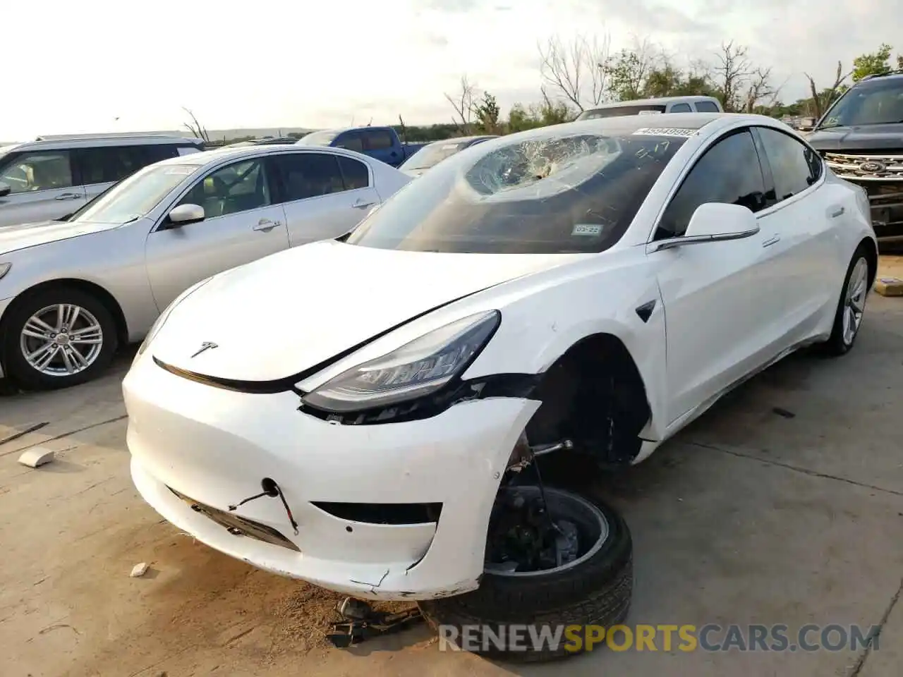 2 Photograph of a damaged car 5YJ3E1EB9KF213032 TESLA MODEL 3 2019