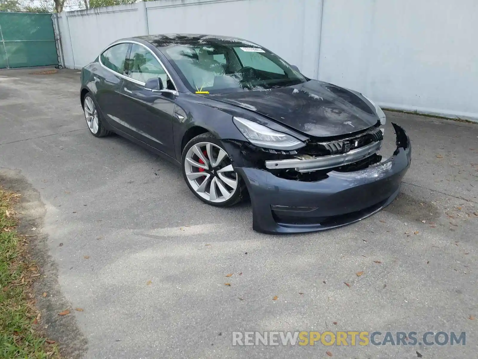 1 Photograph of a damaged car 5YJ3E1EB9KF238335 TESLA MODEL 3 2019