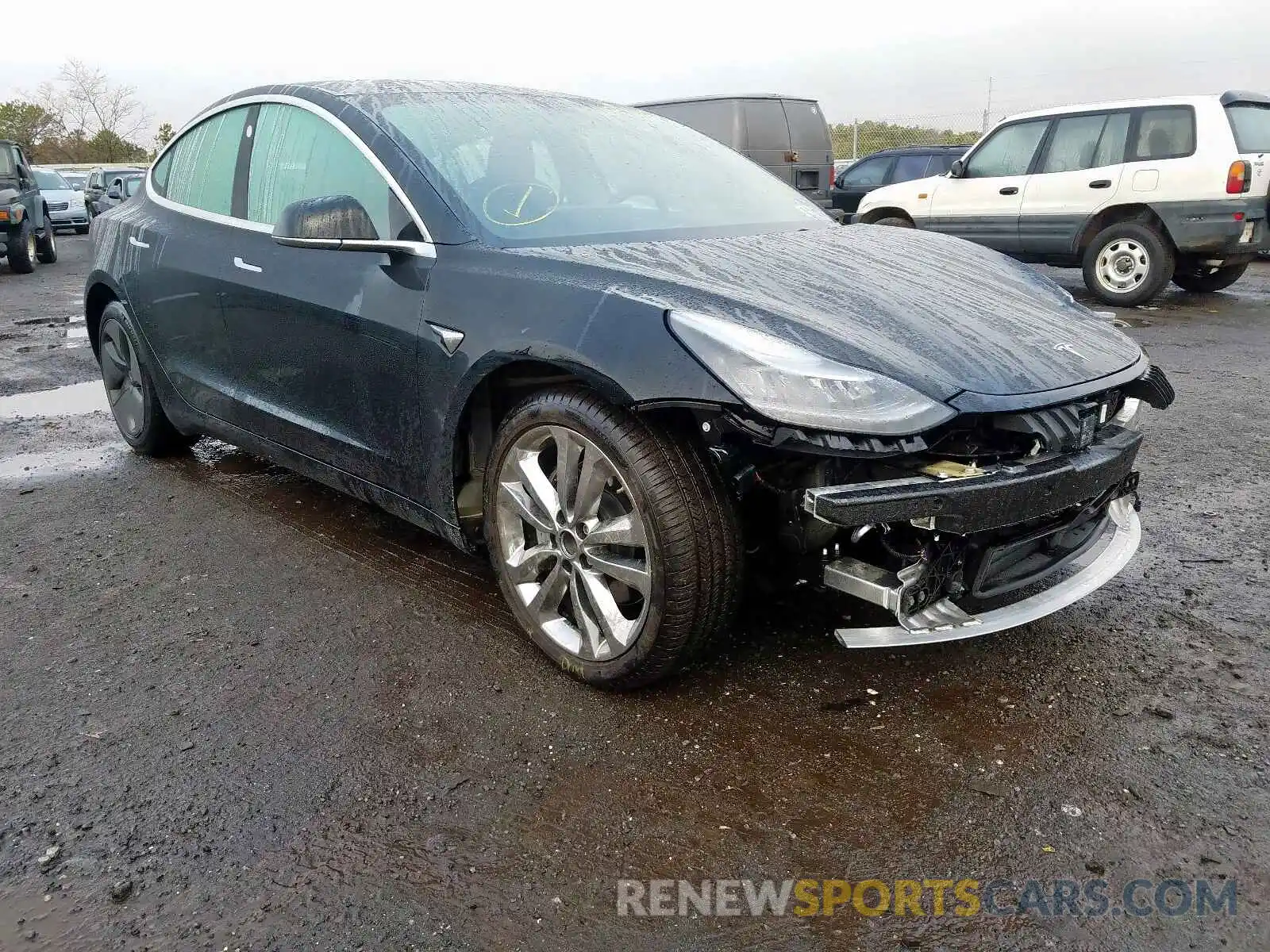 1 Photograph of a damaged car 5YJ3E1EB9KF384248 TESLA MODEL 3 2019