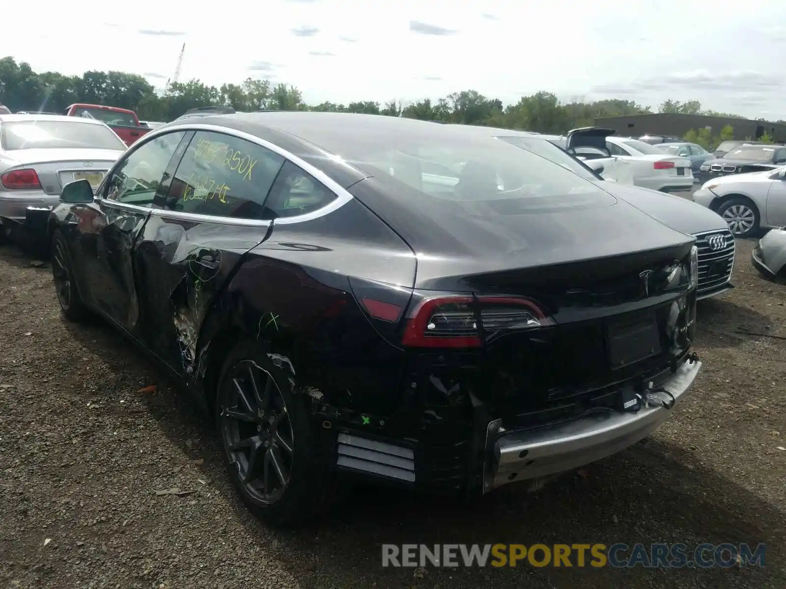 3 Photograph of a damaged car 5YJ3E1EB9KF384654 TESLA MODEL 3 2019