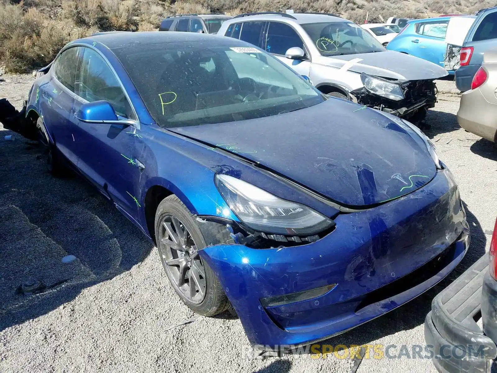 1 Photograph of a damaged car 5YJ3E1EB9KF387585 TESLA MODEL 3 2019