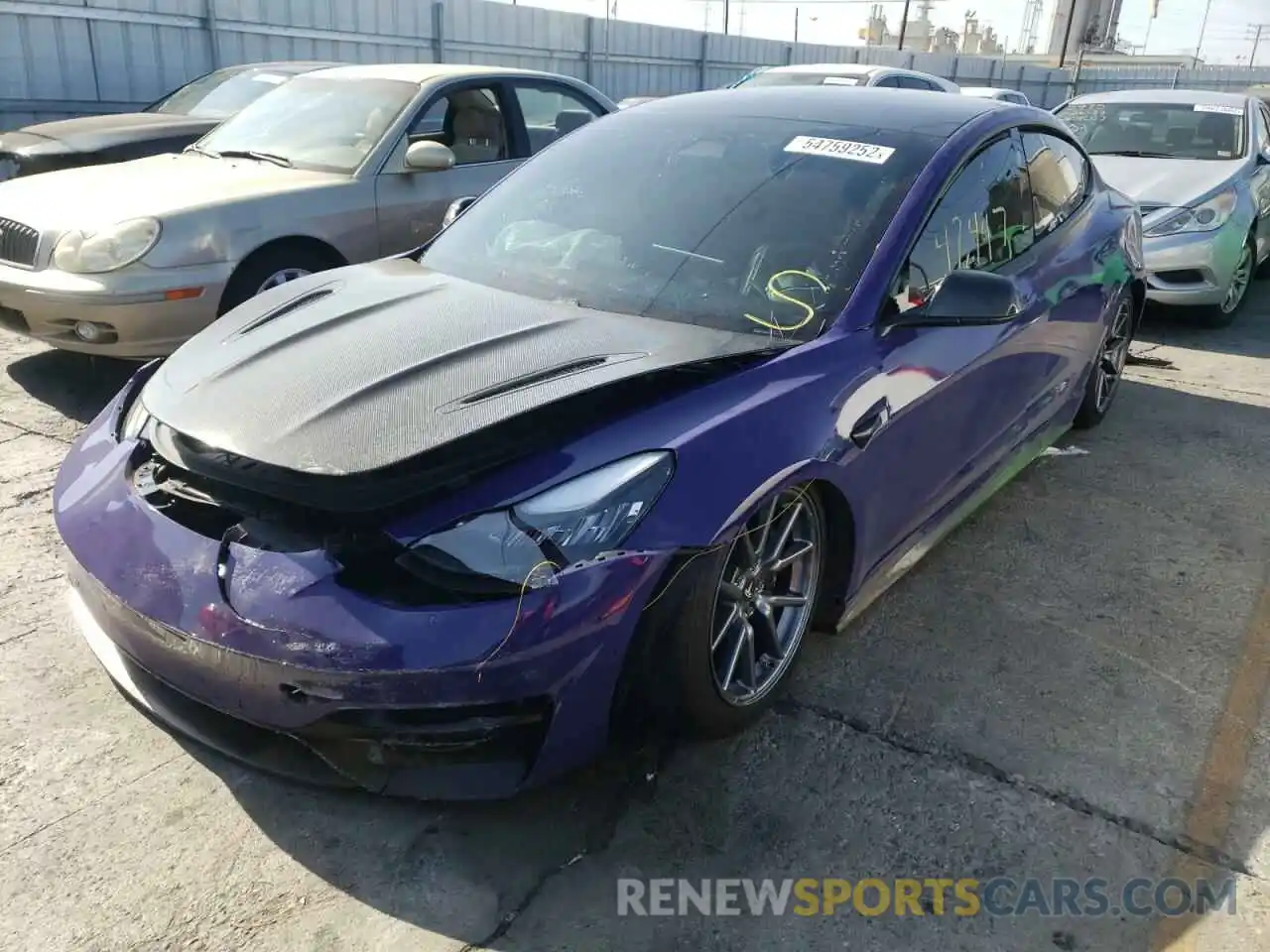 2 Photograph of a damaged car 5YJ3E1EB9KF388834 TESLA MODEL 3 2019