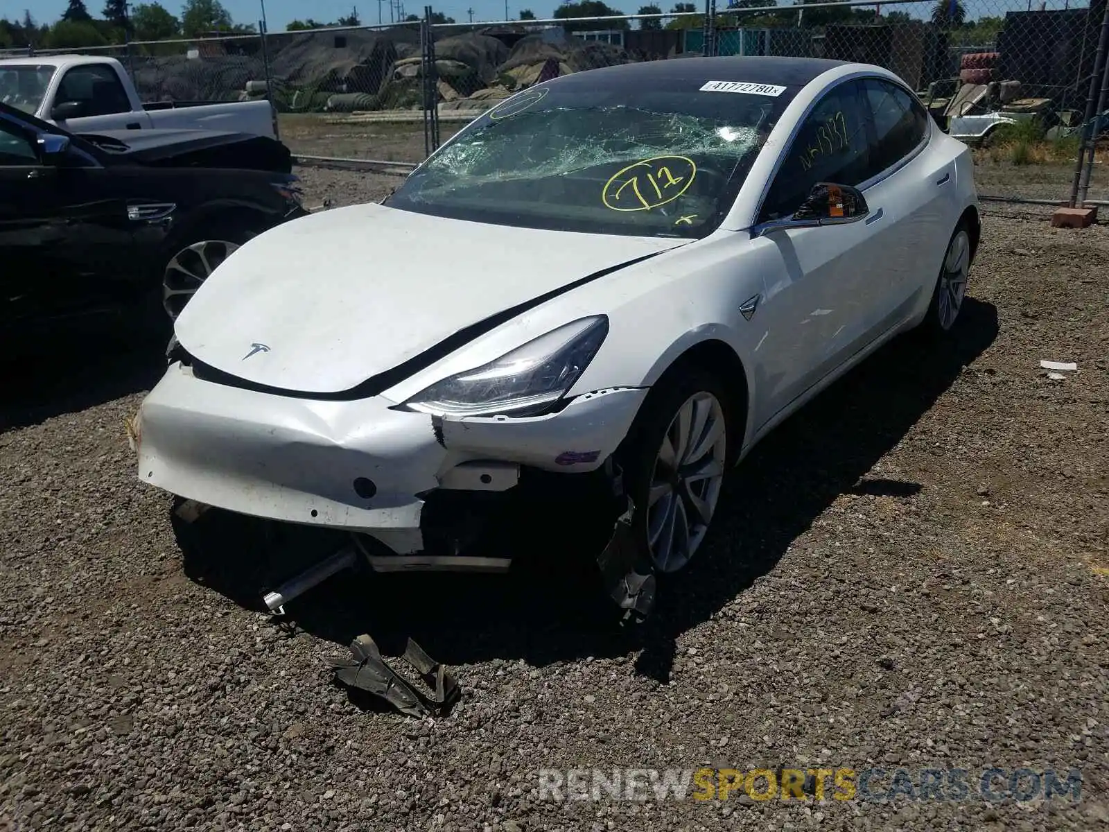 2 Photograph of a damaged car 5YJ3E1EB9KF390437 TESLA MODEL 3 2019