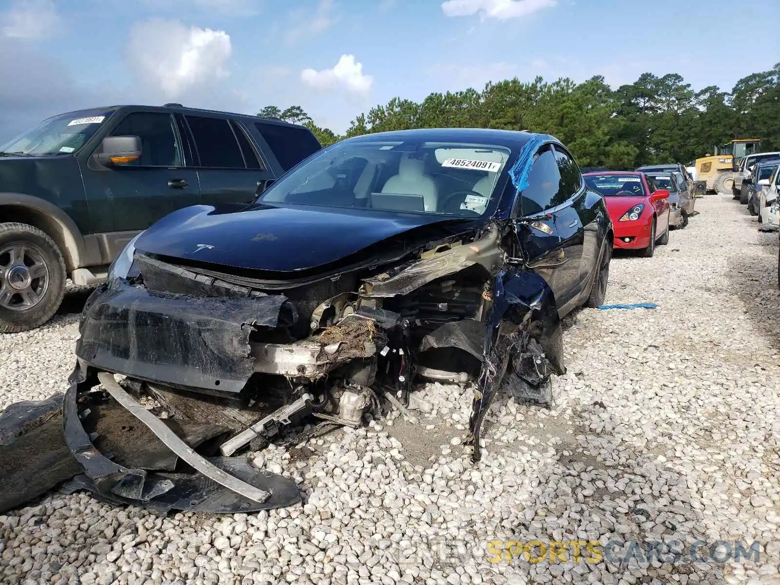 2 Photograph of a damaged car 5YJ3E1EB9KF390700 TESLA MODEL 3 2019