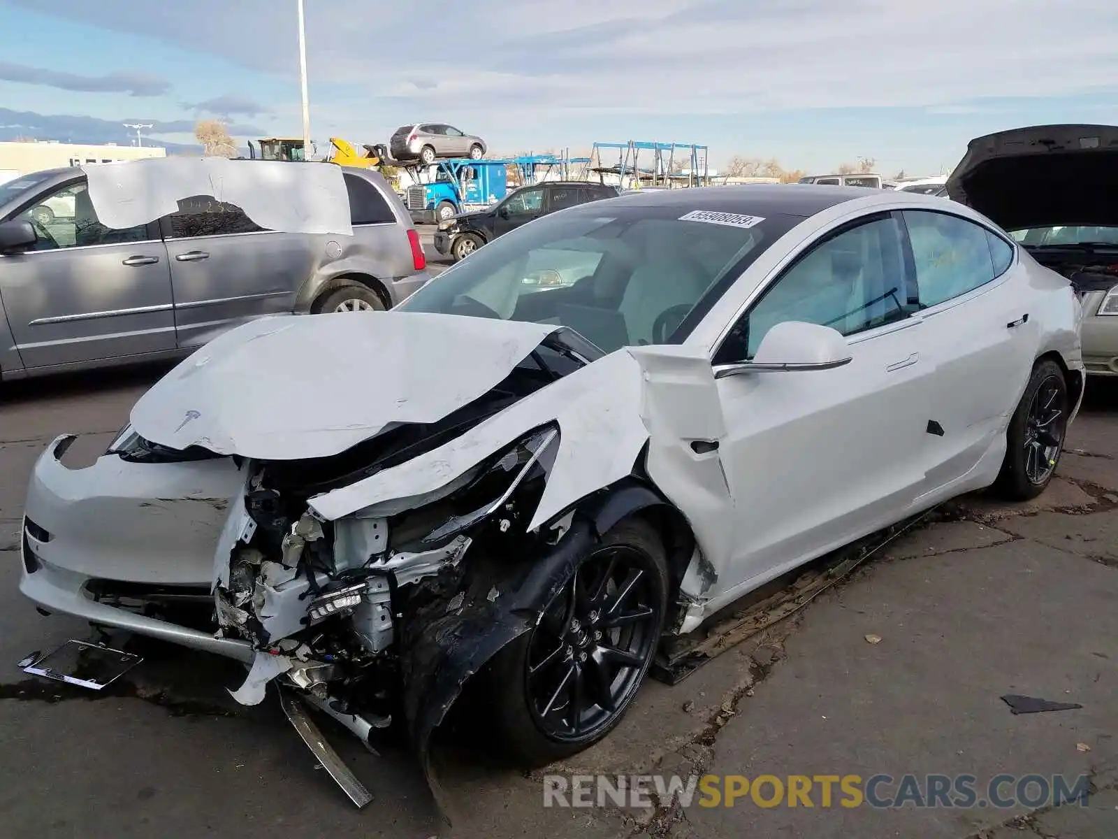 2 Photograph of a damaged car 5YJ3E1EB9KF391152 TESLA MODEL 3 2019