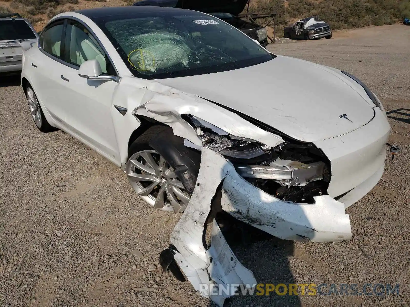 1 Photograph of a damaged car 5YJ3E1EB9KF392544 TESLA MODEL 3 2019