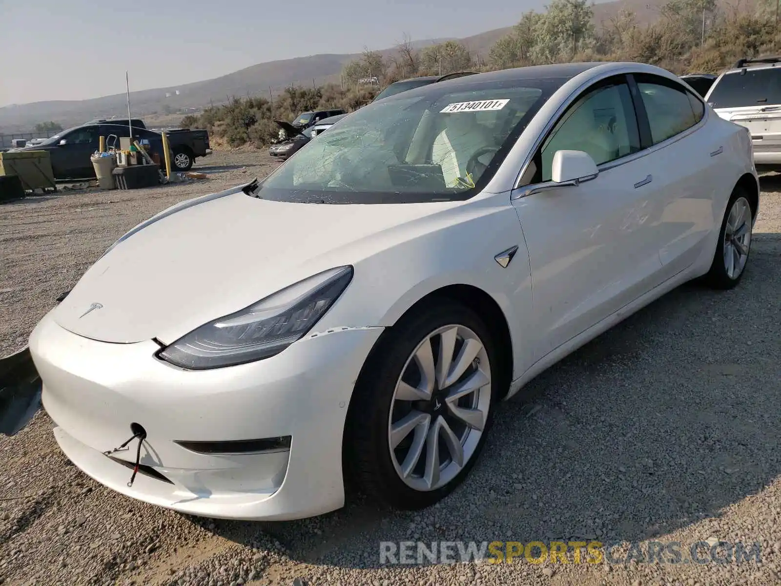 2 Photograph of a damaged car 5YJ3E1EB9KF392544 TESLA MODEL 3 2019