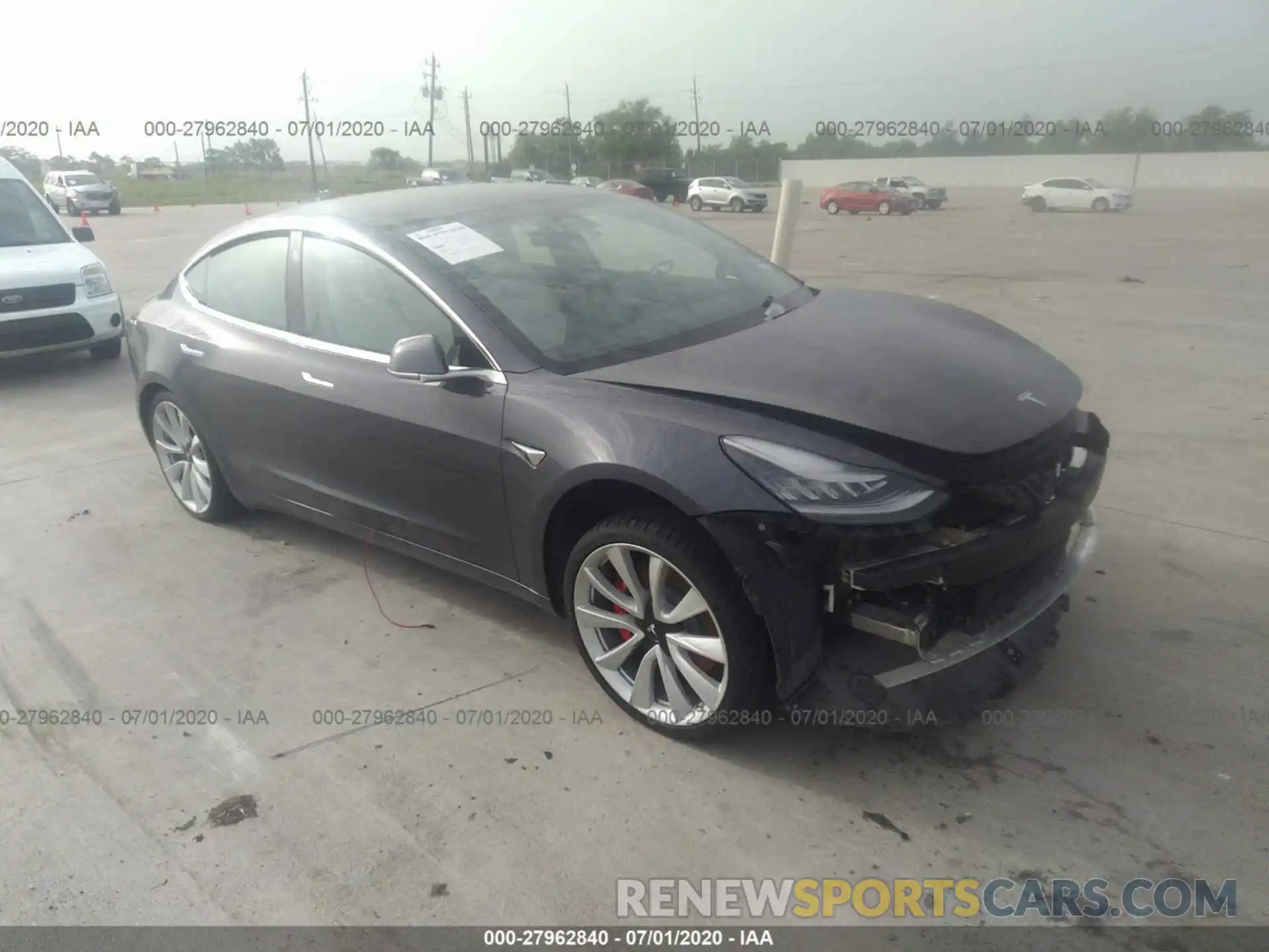 1 Photograph of a damaged car 5YJ3E1EB9KF393550 TESLA MODEL 3 2019