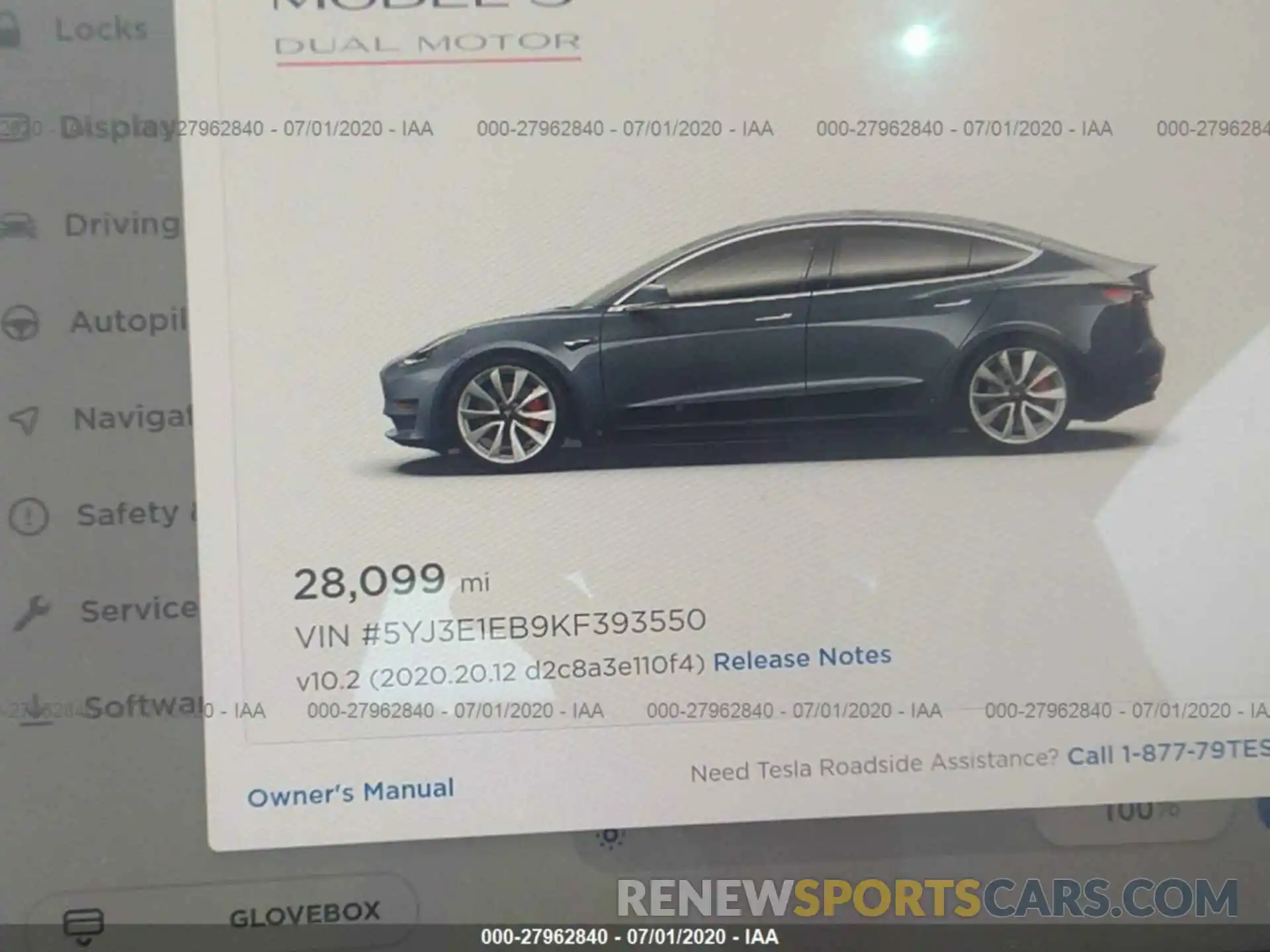 7 Photograph of a damaged car 5YJ3E1EB9KF393550 TESLA MODEL 3 2019