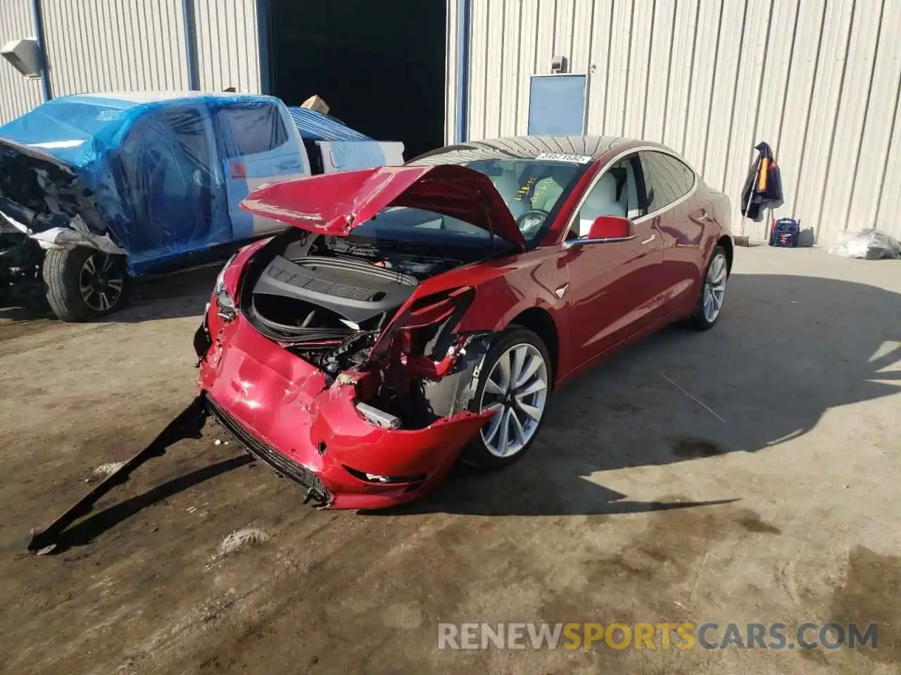 2 Photograph of a damaged car 5YJ3E1EB9KF406913 TESLA MODEL 3 2019