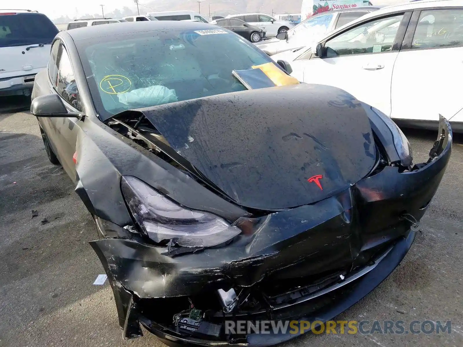 1 Photograph of a damaged car 5YJ3E1EB9KF413697 TESLA MODEL 3 2019